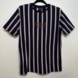 Various Artists Men’s Los Angeles Medium M Red White And Blue Striped Tee Shirt